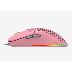 MOUSE DELUX, gaming, cu fir, USB, optic, 7200 dpi, butoane/scroll 7/1, RGB light, cablu braided, roz, "M700A-P" (timbru verde 0.