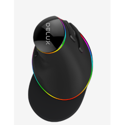 MOUSE DELUX, PC sau NB, cu fir, USB, optic, 4000 dpi, butoane/scroll 6/1, ergonomic, RGB light, negru, "M618PLUS-RGB-BK" (timbru