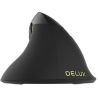 MOUSE DELUX, PC sau NB, wireless, 2.4GHz, optic, 1600 dpi, butoane/scroll 6/1, ergonomic,  negru, "M618GX-BK" (timbru verde 0.18