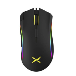 MOUSE DELUX, gaming, cu fir, USB, optic, 4000 dpi, butoane/scroll 7/1, RGB light, cablu braided, negru, "M625BU-BK" (timbru verd
