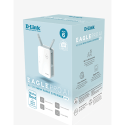 RANGE EXTENDER D-LINK wireless AX1500Mbps, 1 port Gigabit, 2 antene externe, dual band AX1500, 2.4GHz si 5GHz, EAGLE PRO AI, 2 x