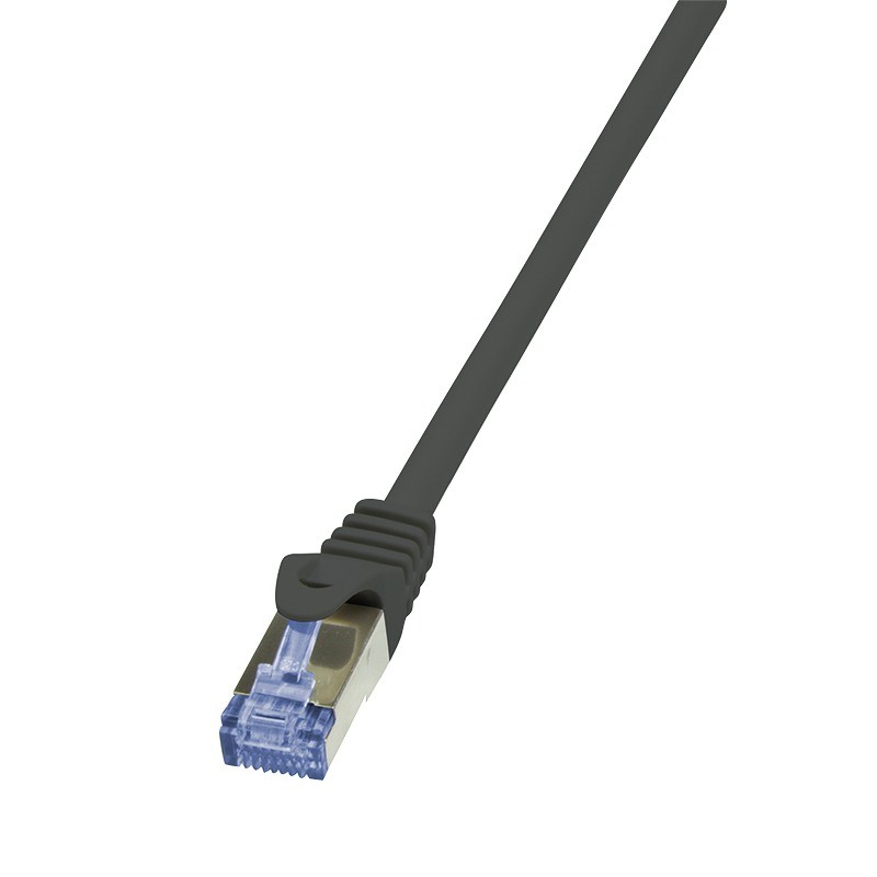 PATCH CORD S/FTP LOGILINK Cat7, LSZH, cupru, 600MHz, mufe RJ45 Cat6a, 7.5 m, negru, AWG26, dublu ecranat "CQ4083S" (timbru verde
