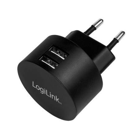 ALIMENTATOR retea 220V LOGILINK, universal, 2 x USB-A, maxim 2.1A, 10.5W, suport OCP/OVP/OHP/SCP, negru, "PA0218" (timbru verde 