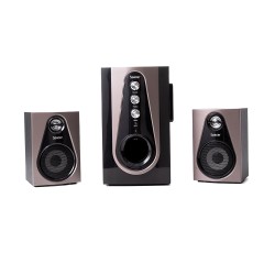 BOXE SPACER 2.1, RMS: 30W (2 x 5W + 20W), bluetooth telecomanda wireless, control volum, bass, treble, subwoofer lemn MDF, radio