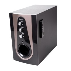 BOXE SPACER 2.1, RMS: 30W (2 x 5W + 20W), bluetooth telecomanda wireless, control volum, bass, treble, subwoofer lemn MDF, radio