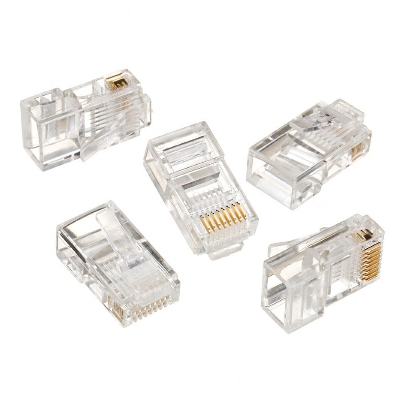 MUFA RJ-45 GEMBIRD pt. cablu UTP, Cat5e, RJ-45 (T), plastic, 100 buc, "LC-8P8C-001/100"
