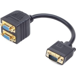 CABLU video GEMBIRD, splitter VGA (T) la 2 x VGA (M), 20cm, negru, "CC-VGAX2-20CM" (timbru verde 0.18 lei)