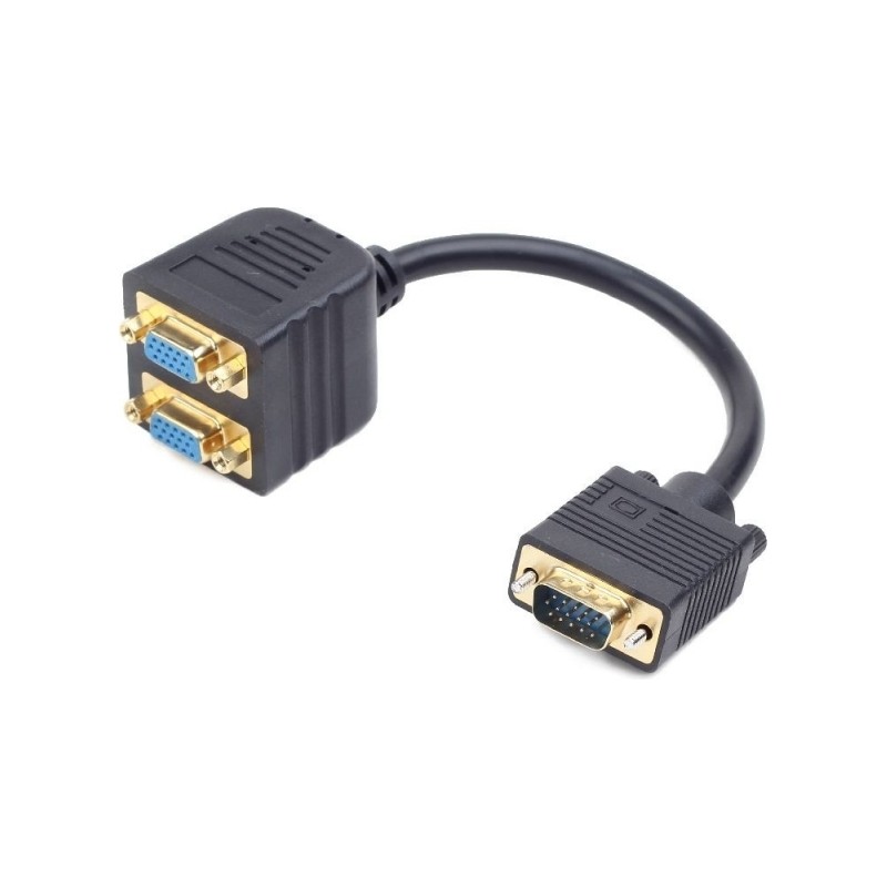CABLU video GEMBIRD, splitter VGA (T) la 2 x VGA (M), 20cm, negru, "CC-VGAX2-20CM" (timbru verde 0.18 lei)