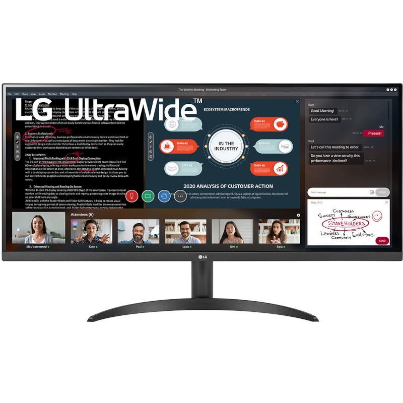 MONITOR LG 34 inch, home | office, IPS, UW-UXGA (DCI 2K+) (2560 x 1080), Ultra Wide, 250 cd/mp, 5 ms, HDMI, "34WP500-B.AEU" (tim