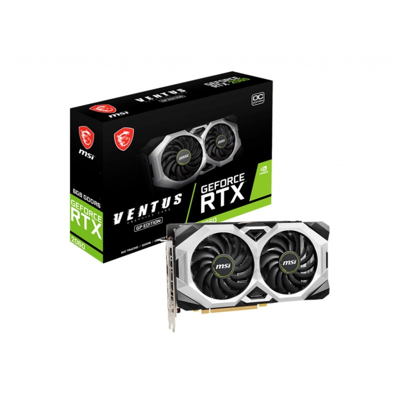 PLACA VIDEO MSI "GeForce RTX 2060 VENTUS GP OC", 6 GB GDDR6 192 biti, PCI Express 3.0 x 16, HDMI DisplayPort x 3, sistem racire 