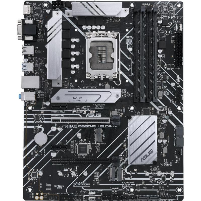 PLACA de BAZA Asus "PRIME B660-PLUS D4", skt LGA 1700, ATX, Intel B660, 4 x DDR4, max. 128 GB, 4 x SATA, 3 x M.2, 7.1, "PRIME B6