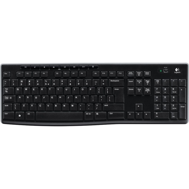 TASTATURA LOGITECH wireless, multimedia, 8 taste multimedia, black, "K270" "920-003738"  (timbru verde 0.8 lei)