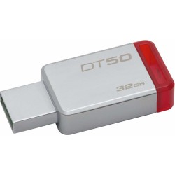 MEMORIE USB 3.1 KINGSTON 32 GB, profil mic, carcasa metalic, argintiu, "DT50/32GB" (timbru verde 0.03 lei)