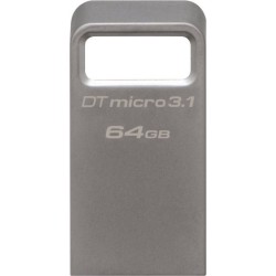 MEMORIE USB 3.1 KINGSTON 64 GB, profil mic, carcasa metalic, argintiu, "DTMC3/64GB" (timbru verde 0.03 lei)
