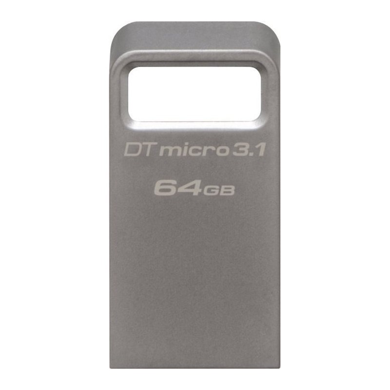 MEMORIE USB 3.1 KINGSTON 64 GB, profil mic, carcasa metalic, argintiu, "DTMC3/64GB" (timbru verde 0.03 lei)