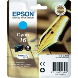 Cartus Cerneala Original Epson Cyan, T1622, pentru WF2540, , (timbru verde 0.15 lei),  "C13T16224010"