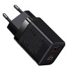 INCARCATOR retea Baseus Super Si Pro, Quick Charge 30W, 1 x USB 5V/3A, 1 x USB Type-C 5V/3A, negru "CCSUPP-E01" (timbru verde 0.