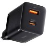 INCARCATOR retea Baseus Super Si Pro, Quick Charge 30W, 1 x USB 5V/3A, 1 x USB Type-C 5V/3A, negru "CCSUPP-E01" (timbru verde 0.