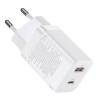 INCARCATOR retea Baseus Super Si Pro, Quick Charge 30W, 1 x USB 5V/3A, 1 x USB Type-C 5V/3A, alb "CCSUPP-E02" (timbru verde 0.18
