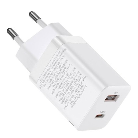 INCARCATOR retea Baseus Super Si Pro, Quick Charge 30W, 1 x USB 5V/3A, 1 x USB Type-C 5V/3A, alb "CCSUPP-E02" (timbru verde 0.18