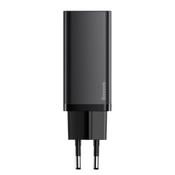 INCARCATOR retea Baseus GaN2 Lite, Quick Charge 65W, 1 x USB 5V/3A, 1 x USB Type-C 5V/3A, negru "CCGAN2L-B01" (timbru verde 0.18