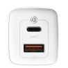 INCARCATOR retea Baseus GaN2 Lite, Quick Charge 65W, 1 x USB 5V/3A, 1 x USB Type-C 5V/3A, alb "CCGAN2L-B02" (timbru verde 0.18 l