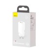 INCARCATOR retea Baseus GaN2 Lite, Quick Charge 65W, 1 x USB 5V/3A, 1 x USB Type-C 5V/3A, alb "CCGAN2L-B02" (timbru verde 0.18 l