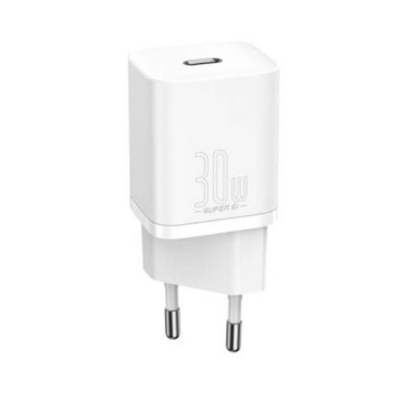 INCARCATOR retea Baseus Super Si, Quick Charge 30W, 1 x USB Type-C 5V/3A, alb "CCSUP-J02" (timbru verde 0.18 lei) - 695315620507