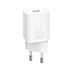 INCARCATOR retea Baseus Super Si, Quick Charge 30W, 1 x USB Type-C 5V/3A, alb "CCSUP-J02" (timbru verde 0.18 lei) - 695315620507
