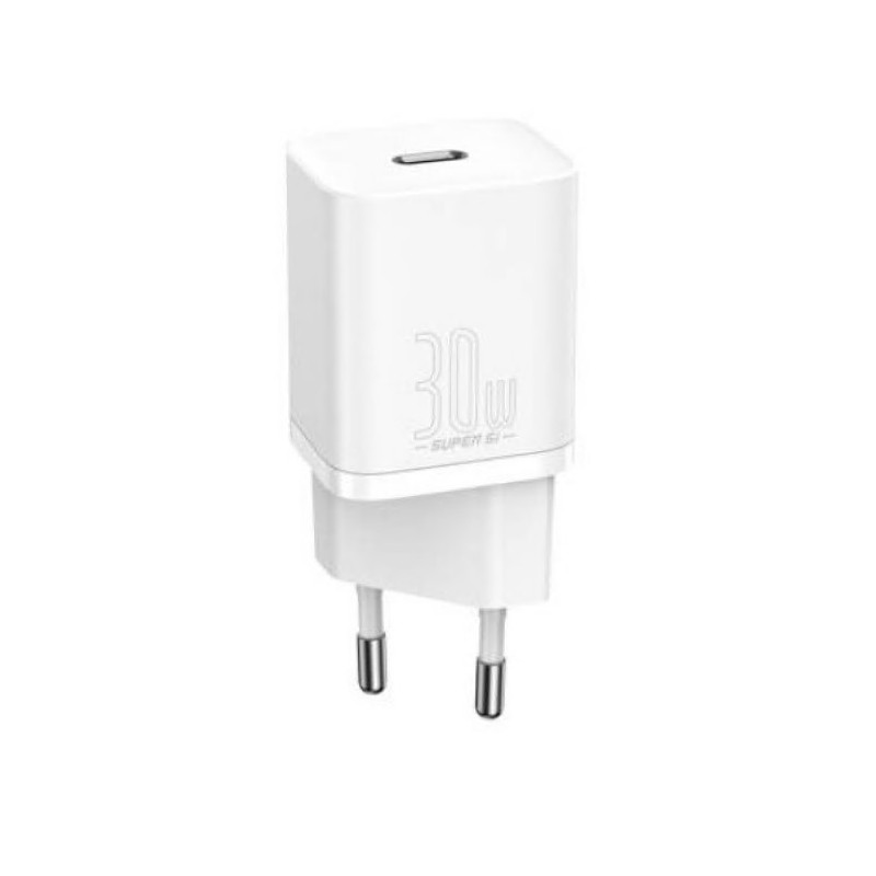INCARCATOR retea Baseus Super Si, Quick Charge 30W, 1 x USB Type-C 5V/3A, alb "CCSUP-J02" (timbru verde 0.18 lei) - 695315620507