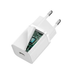 INCARCATOR retea Baseus Super Si, Quick Charge 30W, 1 x USB Type-C 5V/3A, alb "CCSUP-J02" (timbru verde 0.18 lei) - 695315620507