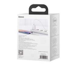 INCARCATOR retea Baseus Super Si, Quick Charge 30W, 1 x USB Type-C 5V/3A, alb "CCSUP-J02" (timbru verde 0.18 lei) - 695315620507