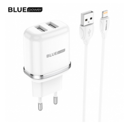 Incarcator Retea cu cablu Lightning Blue Power BLBA25A Outstanding, 2 X USB, 2.4 A, Alb "303638" (timbru verde 0.18 lei)
