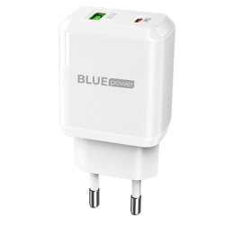Incarcator Retea cu cablu USB Type-C - USB Type-C Blue Power BCN5, 1 X USB - 1 X USB Tip-C, Alb  "311347" (timbru verde 0.18 lei