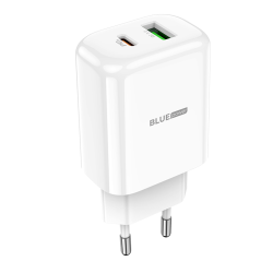 Incarcator Retea USB Blue Power BBN4 Potential, Quick Charge, 20W, 1 X USB - 1 X USB Tip-C, Alb  "314529" (timbru verde 0.18 lei