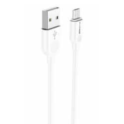 Cablu Date si Incarcare USB la MicroUSB Blue Power BM2BX14 LinkJet, 2 m, 3A, Alb  "314533" (timbru verde 0.08 lei)