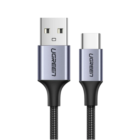 CABLU alimentare si date Ugreen, "US288", Fast Charging Data Cable pt. smartphone, USB la USB Type-C 3A, nickel plating, braided