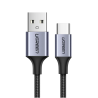 CABLU alimentare si date Ugreen, "US288", Fast Charging Data Cable pt. smartphone, USB la USB Type-C 3A, nickel plating, braided