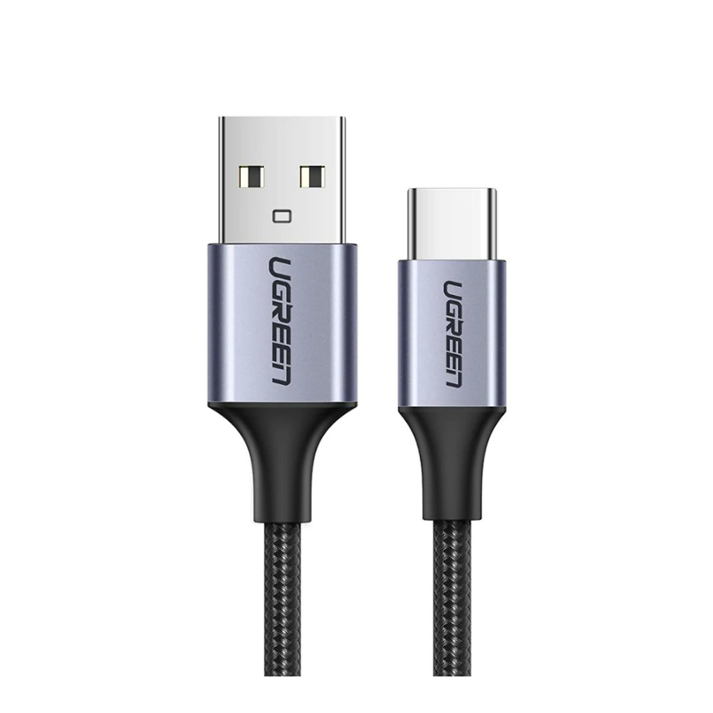 CABLU alimentare si date Ugreen, "US288", Fast Charging Data Cable pt. smartphone, USB la USB Type-C 3A, nickel plating, braided