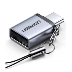 ADAPTOR Ugreen, "US270", USB 3.0(M) la USB Type-C(T), carcasa metalica, gri "50283" (timbru verde 0.08 lei) - 6957303852833