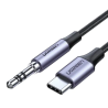 CABLU Ugreen, "AV143", USB Type-C(T) to Jack 3.5mm(T),nu are chip DAC, lungime 1m, gri "30633" (timbru verde 0.08 lei) - 6957303