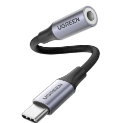 CABLU ADAPTOR Ugreen, "AV142", USB Type-C(T) la Jack 3.5mm(M), lungime 10cm, gri "30632" (timbru verde 0.08 lei) - 6957303836321