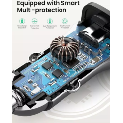 INCARCATOR auto Ugreen, "CD130" 1 x USB Output 5V/2.4A si 1 x USB Type-C Output 5V/3A, total output 18W, pt. bricheta auto, gri 