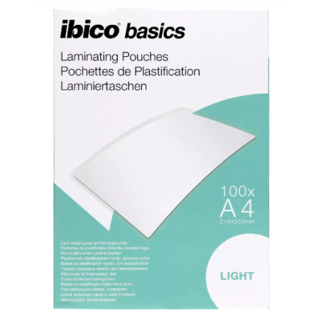 Folie IBICO Light pentru laminare la cald,  A4,  75 mic., 100buc/set, "627308"
