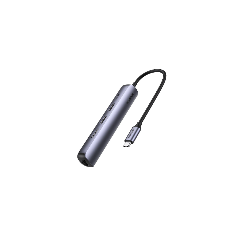 DOCKING Station Ugreen Ultra Slim, "CM418" conectare PC USB Type-C, USB 3.0 x 2|HDMI x 1/4K/30Hz|RJ-45 Gigabit LANx1|USB Type Cx