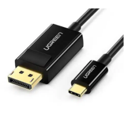 CABLU video Ugreen, "MM139"  USB Type-C (T) la DisplayPort (T), 1.5m, rezolutie maxima 4K UHD (3840 x 2160) la 60 Hz, negru, "50