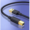 CABLU USB Ugreen pt. imprimanta, "US135" USB 2.0 (T) la USB 2.0 Type-B (T), 1m, conectori auriti, negru, "20846" (timbru verde 0