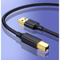 CABLU USB Ugreen pt. imprimanta, "US135" USB 2.0 (T) la USB 2.0 Type-B (T), 1m, conectori auriti, negru, "20846" (timbru verde 0