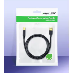 CABLU USB Ugreen pt. imprimanta, "US135" USB 2.0 (T) la USB 2.0 Type-B (T), 2m, conectori auriti, negru, "20847" (timbru verde 0