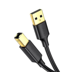 CABLU USB Ugreen pt. imprimanta, "US135" USB 2.0 (T) la USB 2.0 Type-B (T), 2m, conectori auriti, negru, "20847" (timbru verde 0